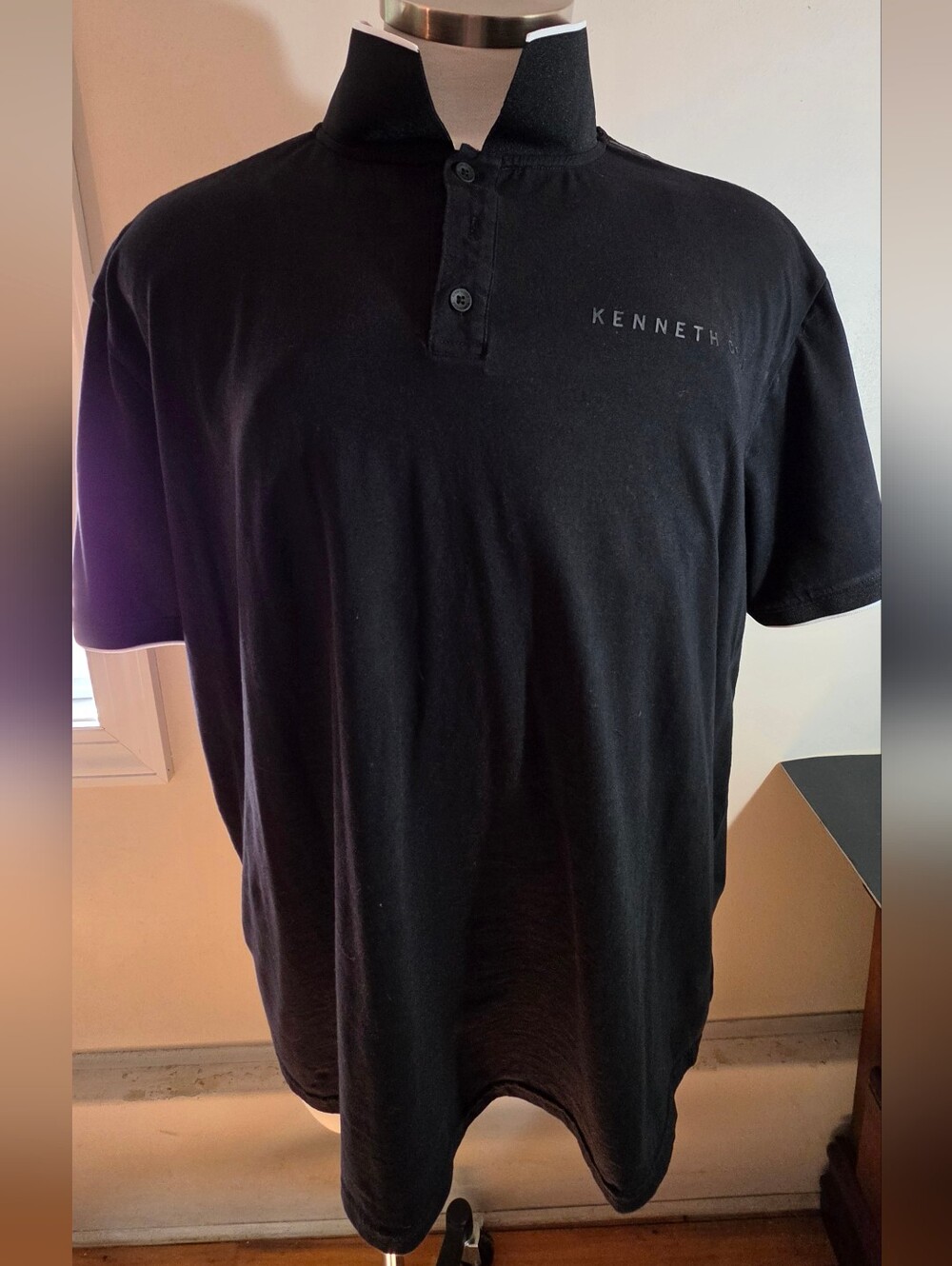 Kenneth Cole Black Short-Sleeve Polo Shirt